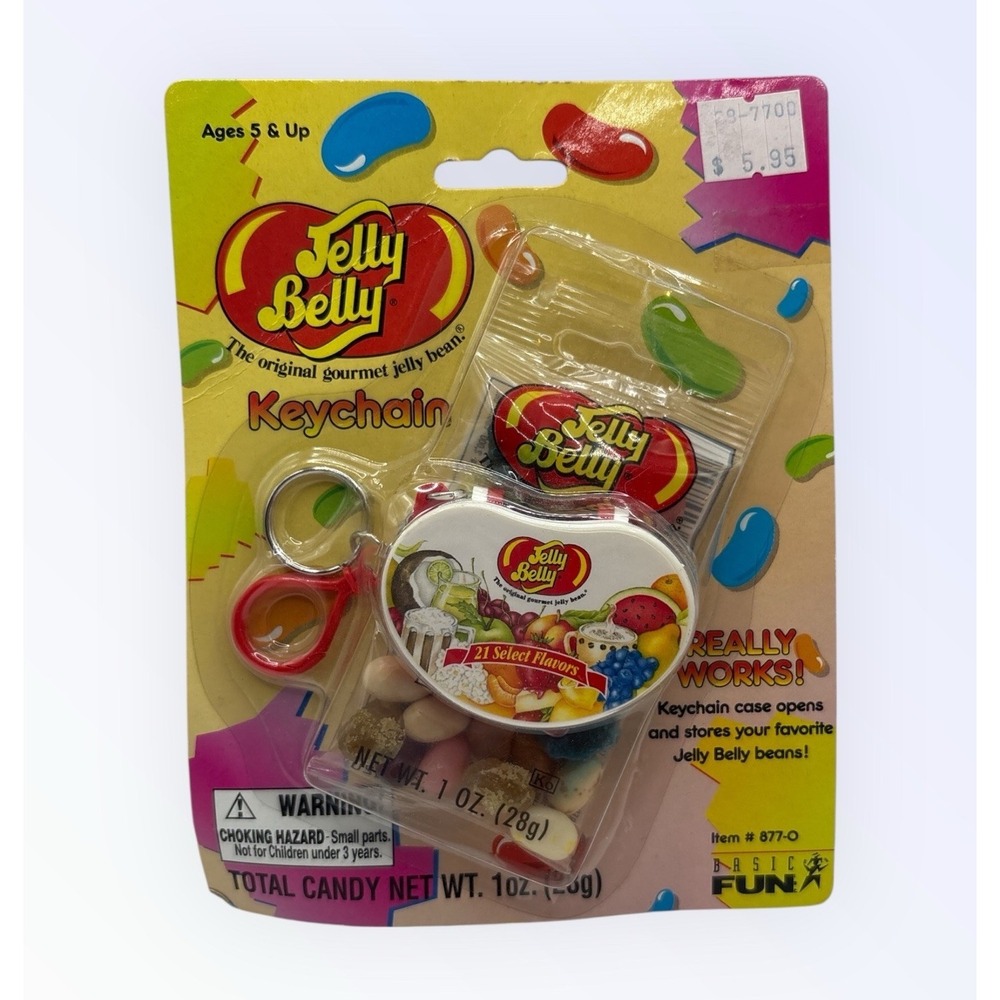 VINTAGE Jelly Belly KEYCHAIN- Basic Fun Item # 877-0 Never Opened New in box